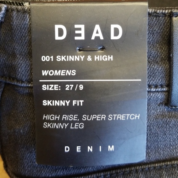 Dead Studios Skinny and High Jean Zip Ankle 27/ 9 - Picture 7 of 7